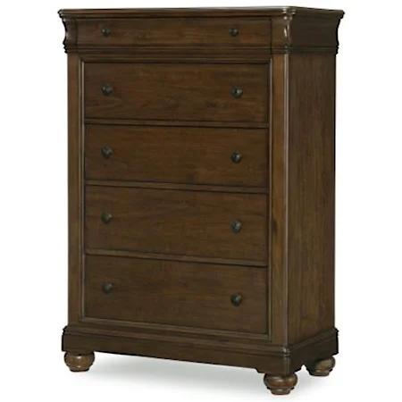 Traditional Drawer Chest with Felt Lined Top Drawers